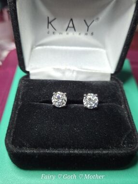 New Kay Jewelers 2ct Moissanite Diamond Stud Earrings